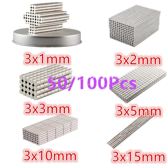 Bloc magnétique puissant en fer et néodyme, 10 à 50 pièces, 10x5x1/2/3mm -  AliExpress