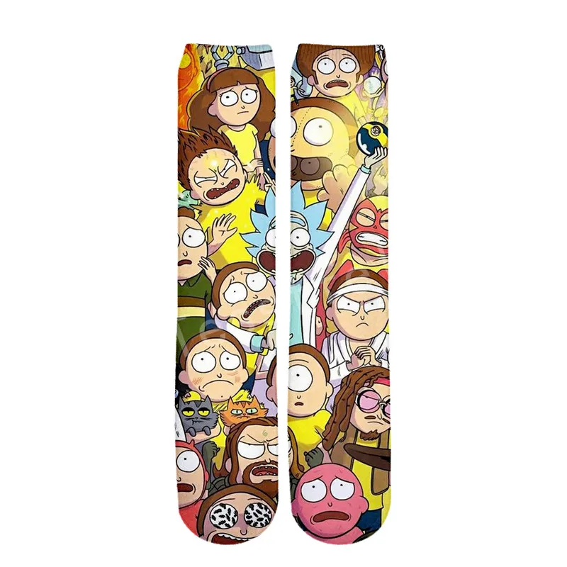 Tessffel Rick and Morty/Повседневные носки унисекс с 3D принтом для мальчиков/девочек/мужчин/женщин, забавные яркие подвески, носки до щиколотки, стиль-3 - Цвет: Like pic