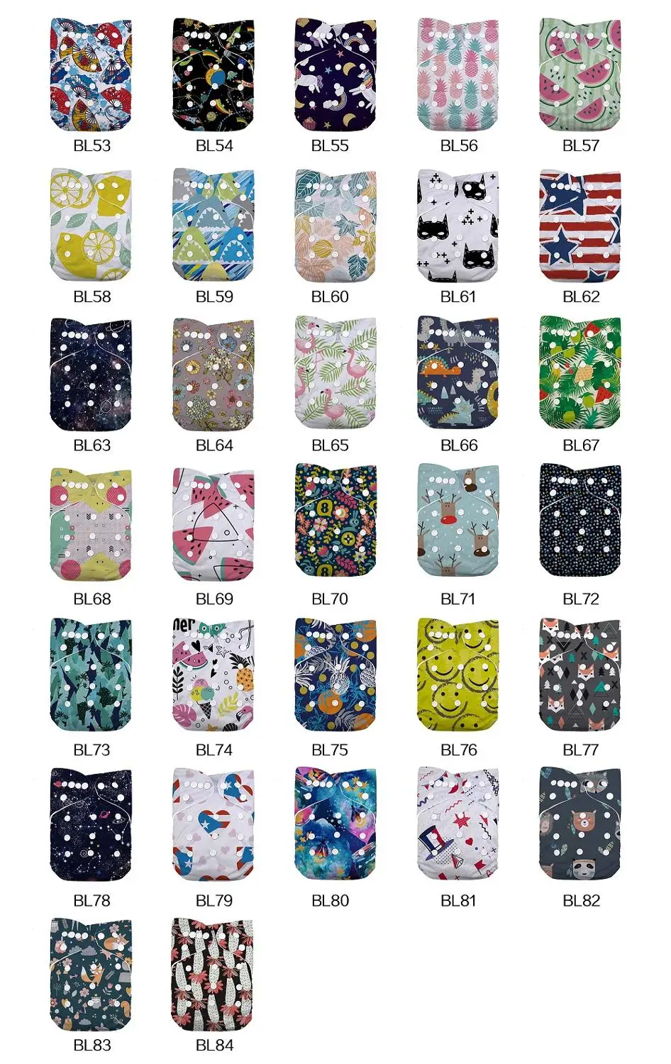 Детский многоразовый моющийся тканевый подгузник LilBit с новым принтом|Детские