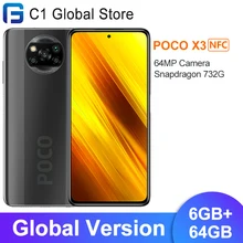 In Stock ! Global Version Xiaomi POCO X3 NFC 6GB RAM 64GB ROM Smartphone Snapdragon 732G Octa Core 64MP Quad Camera 5160mAh