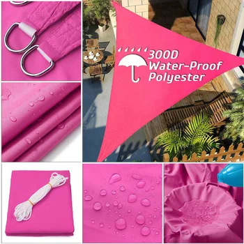 

Rose Red 300D 160GSM Polyester Oxford Fabric Square Rectangle Triangle Shade Sail Swimming Pool Cover Sunscreen Tent Waterproof