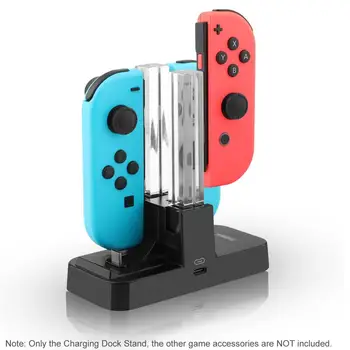 

LED Indicate Charging Dock Station for Nintendo Switch Joy-Con & Pro Controller With Power Switch ON/OFF 4-In-1 Charging Stand
