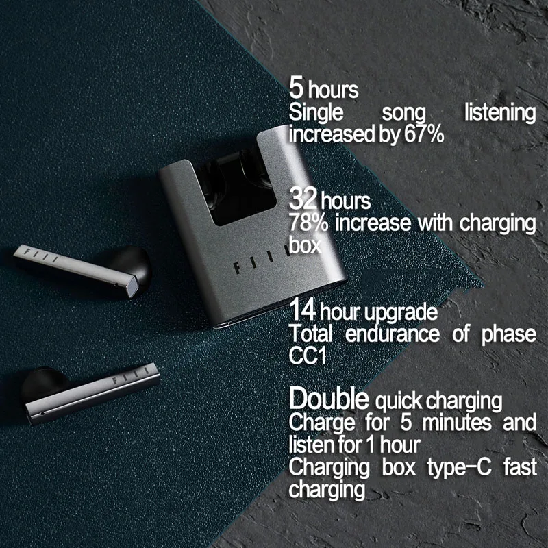 Original FIIL CC2 TWS Wireless Bluetooth Earphones Noise Reduction Sport Headphone Bluetooth 5.2 With Microphone For Smart Phone