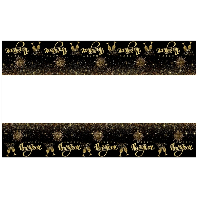 Черное золото HAPPPY Новогодняя скатерть одноразовая PE 132x220 см вечерние скатерти Декор