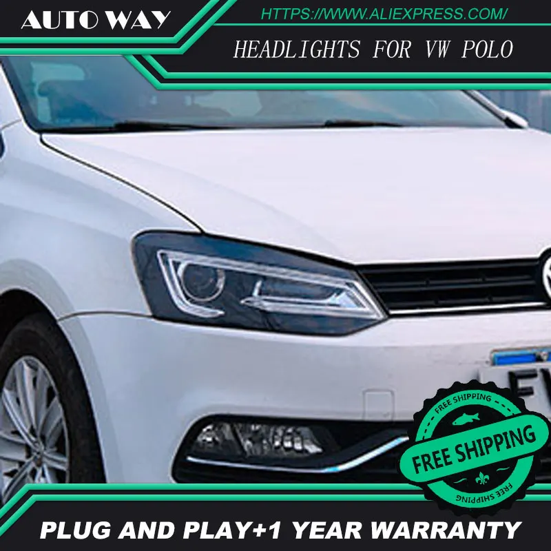Стайлинг автомобиля для VW POLO фары 2011 2018 polo передние Биксеноновые линзы двойной