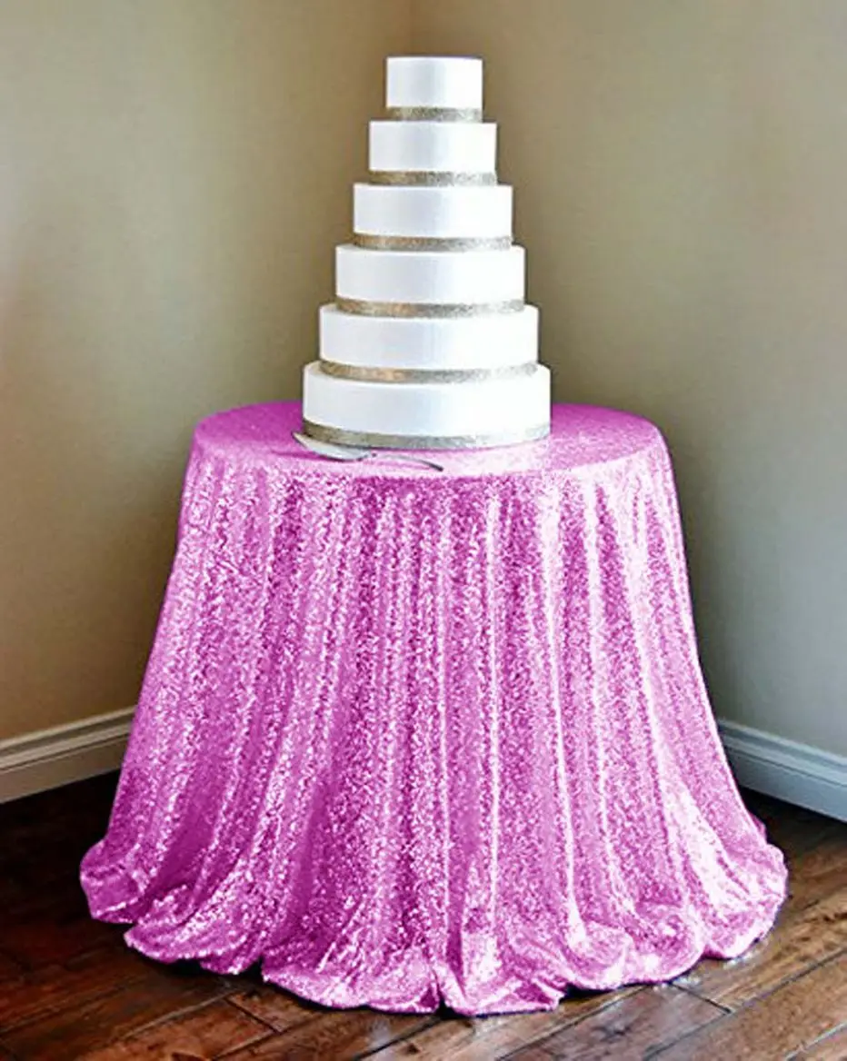  Sequin Tablecloth 48Inch Light Purple Round Sparkle TablcleothsGlitter Table ClothSequin Wedding Ta
