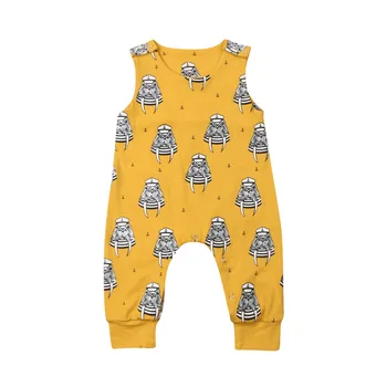 

Newborn Baby Girl Boy Cartoon Romper 2019 New Kids Playsuit Summer Sleeveless Jumpsuit Outfits Children Clothes