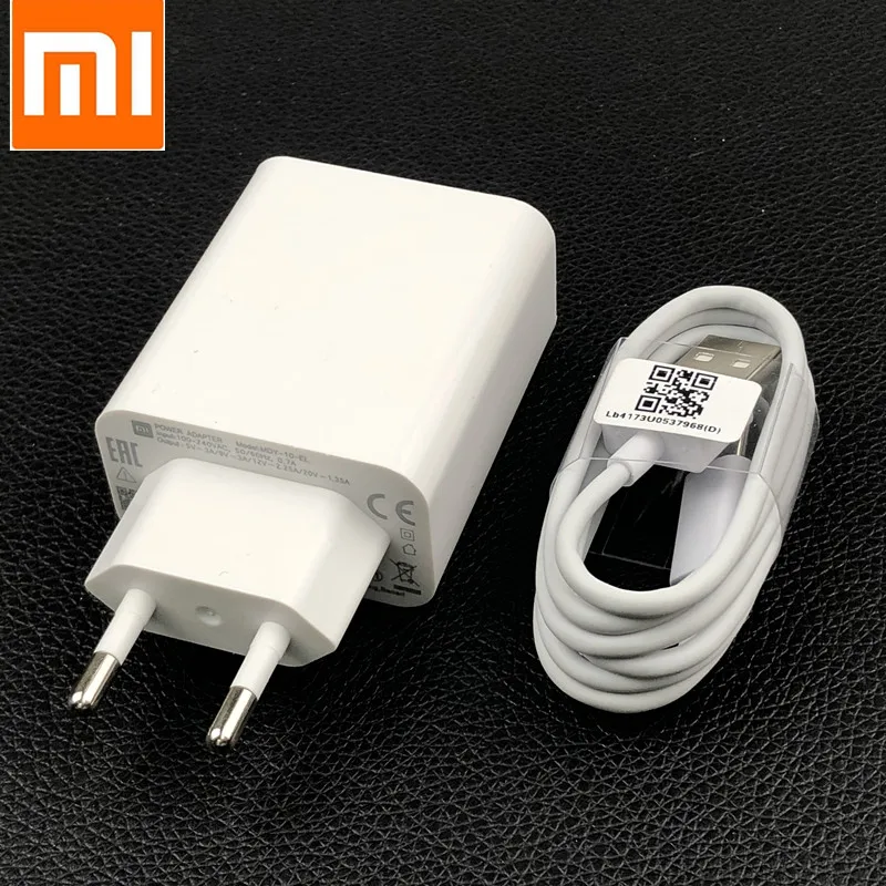 Charger and cable Оригинальное быстрое зарядное устройство Xiao mi EU 27w qc 4,0 turbo charge Usb адаптер для mi 9 se cc9 redmi note 7 8 mi x 2s 3 mi 9 pro Max K20 pro - Тип штекера: Charger and cable