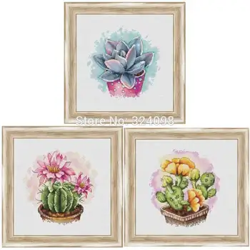

Beautiful succulent patterns Counted Cross Stitch 11CT 14CT 18CT DIY Chinese Cross Stitch Kits Embroidery Needlework Sets