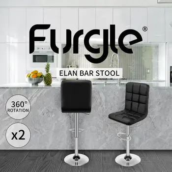 

Furgle Bar Stools 2pcs/Set Bar Chair Adjustable Swivel Chair Large Size Comfortable PU Leather Seat Without Armrest Dining Chair