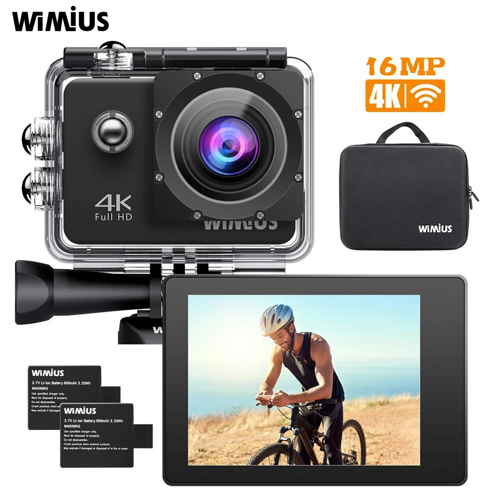 

WIMIUS Q1 4k Sport Video Camera HD Action Diving Camera Wifi Camcorder 16MP Helmet Cam 40M Waterproof Camara de accion Casco