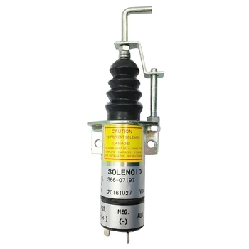 

1502-12C7U2B2S1 SA-3405T 366-07197 2 PINS 12V Stop Solenoid Valve-Sinocmp Cut Off Solenoid for Electric Solenoid Exchavator,