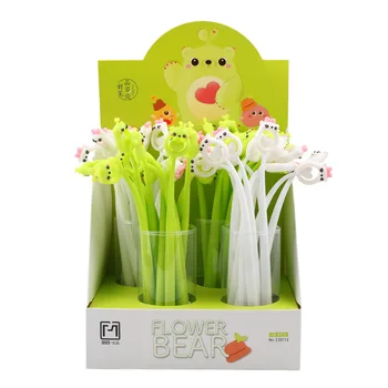 

24 pcs/lot Creative Bear Gel Pen Cute 0.5 mm black ink Signature Pen School Office writing Supplies Promotional Gift