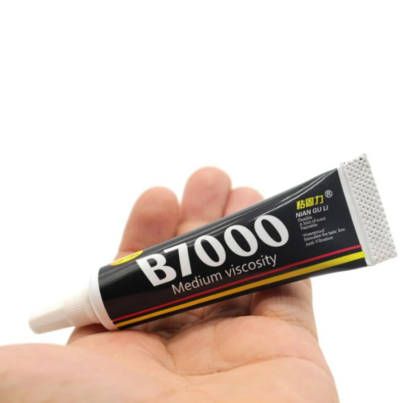 Черный 1 шт. B-7000 клей промышленный клей 15 мл 0.5fl.oz для ювелирных изделий ногтей стекло - Цвет: Черный