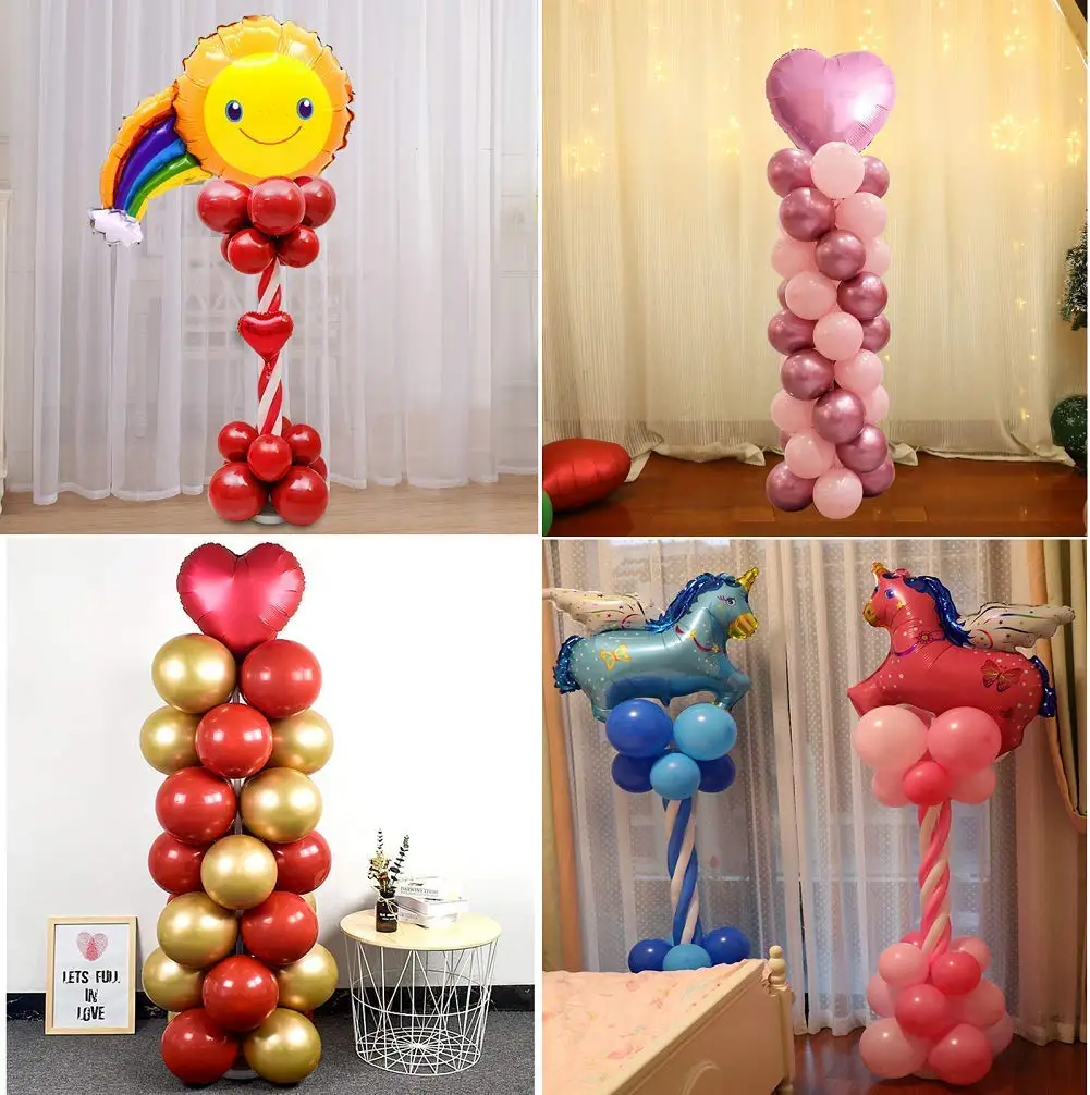 

Wedding Party Birthday Balloon Column Kit Plastic Balloon Arch Stand with Base and Pole for Birthday Party Latex Ballons Holder