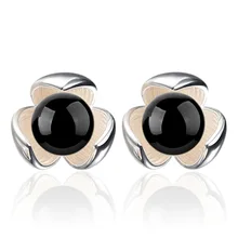 Модные серьги с натуральным сердоликом, серьги с клевером на удачу для женщин, пасторальная сладость, роскошные серьги-гвоздики из стерлингового серебра 925 пробы