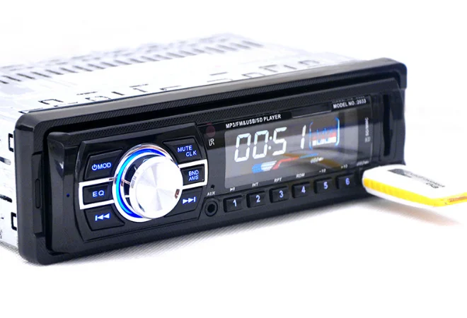10 шт. автомобильный Радио Аудио Стерео Поддержка FM SD MP3 плеер AUX-IN USB с 12 В дистанционное управление горячая Распродажа 2033