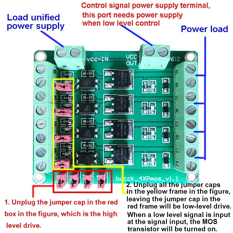 

4Channel Optocoupler Isolation Relay Module FET Field-Effect Tube Module P channel NMOS FR9120N DC 3-24V 5A Load Solenoid Driver