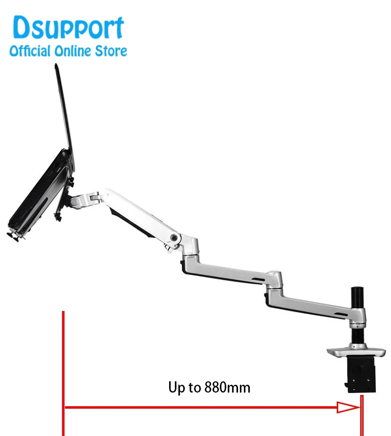 

Aluminum Alloy Desktop Mount Ultra-long Arm Dual-use Laptop/ Monitor Holder Full Motion Notebook Bracket 8012-T