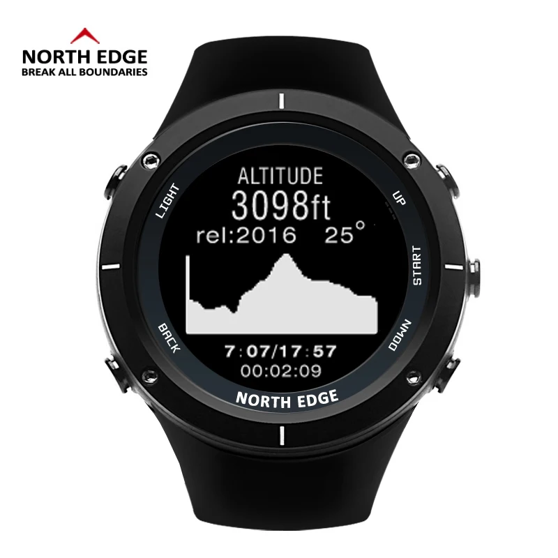 North Edge gps Триатлон спортивные умные цифровые часы Дайвинг платные Рыбалка компас часы с термометром Relogio Inteligente - Цвет: RANGE NEW black