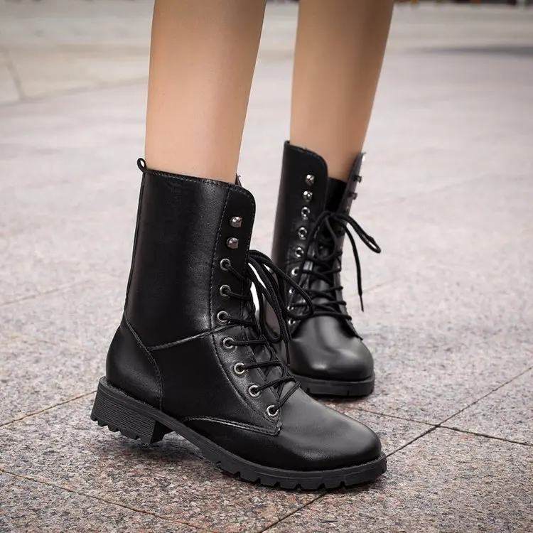 Large Size Autumn Winter High Quality New Arrival Combat Military Boots Women S Motorcycle Gothic Punk Combat Boots Female Shoes Ankle Boots Aliexpress