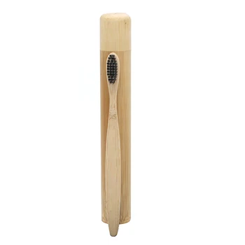 

Travel Case Cleaning Toothbrush Set Oral Care Bamboo Tube Home Tools Portable Dental Kids Adult Soft Bristles Random Color