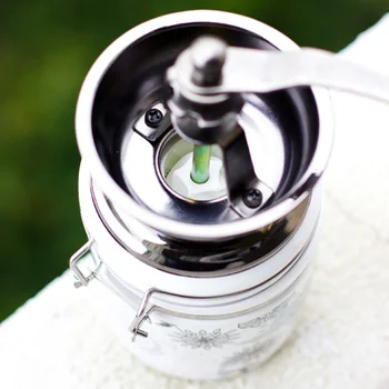 

Colorful Printed Ceramics Container Manual Coffee Bean Grinder Mills Machine Hand Conical Coffee Burr Grinder Pepper Spice Mills