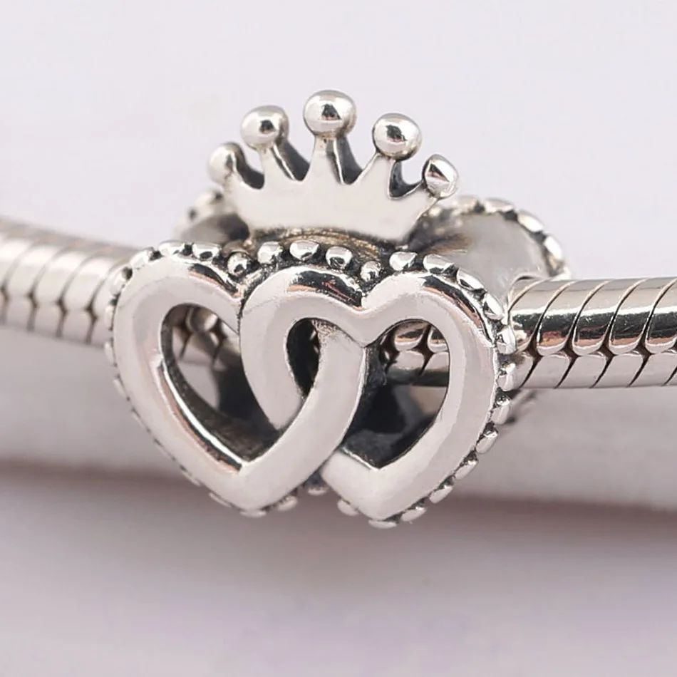 Аутентичные ювелирные изделия из бисера S925 DIY United Regal Hearts Charm fit Lady браслет