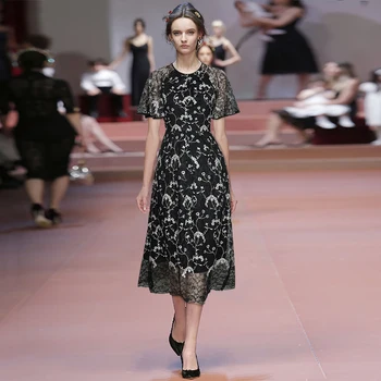 

Gedivoen Summer Butterfly Sleeve Dress Women Mesh Floral Embroidery Midi Dress Fashion Designer Female Vintage A Line Dresses