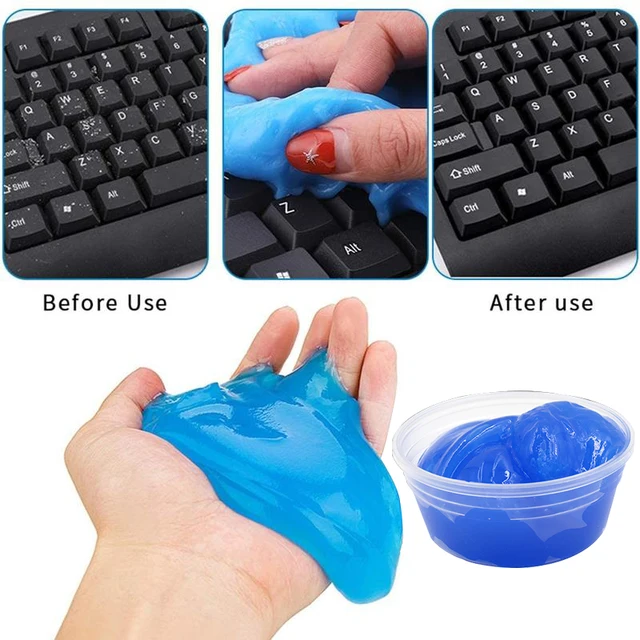 60ML Super polvere pulita argilla detergente per tastiera pulizia interni auto colla Gel melma giocattoli fango stucco USB per detergente per Laptop colla 6