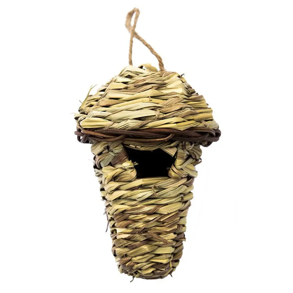 Hand-Knitted Creative Pet Bird Nest Straw Bird Nest Hibiscus Grass Gourd Bird House Gardening Decoration Pet Nest