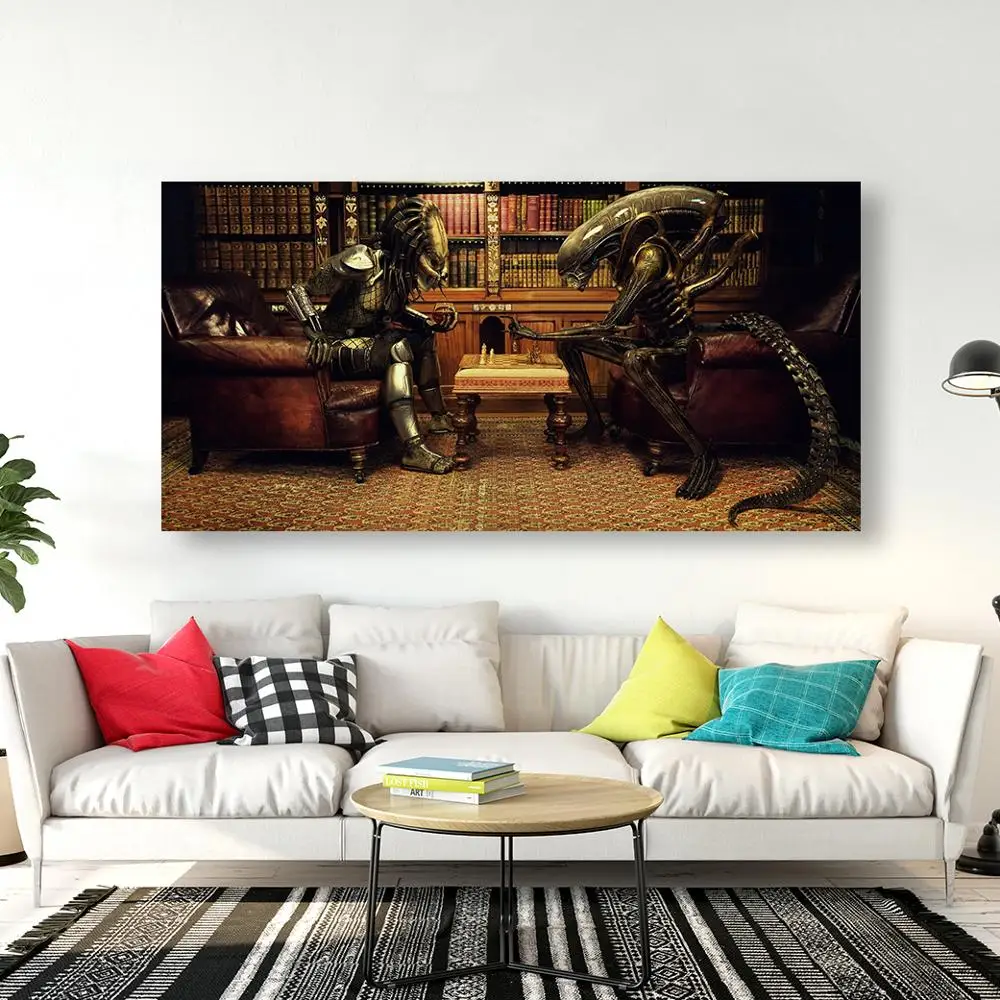 Пришельцы против хищник, кино международные шахматы плакат Холст Картина домашний Декор стены искусства картина для гостиной без рамки HD печать