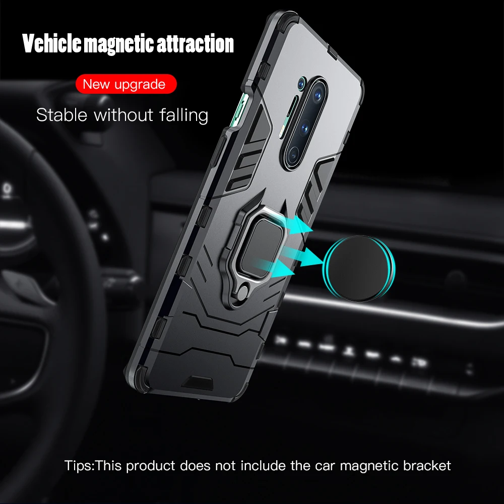 KEYSION Shockproof Armor Case For Oneplus 8 Pro Stand Car
