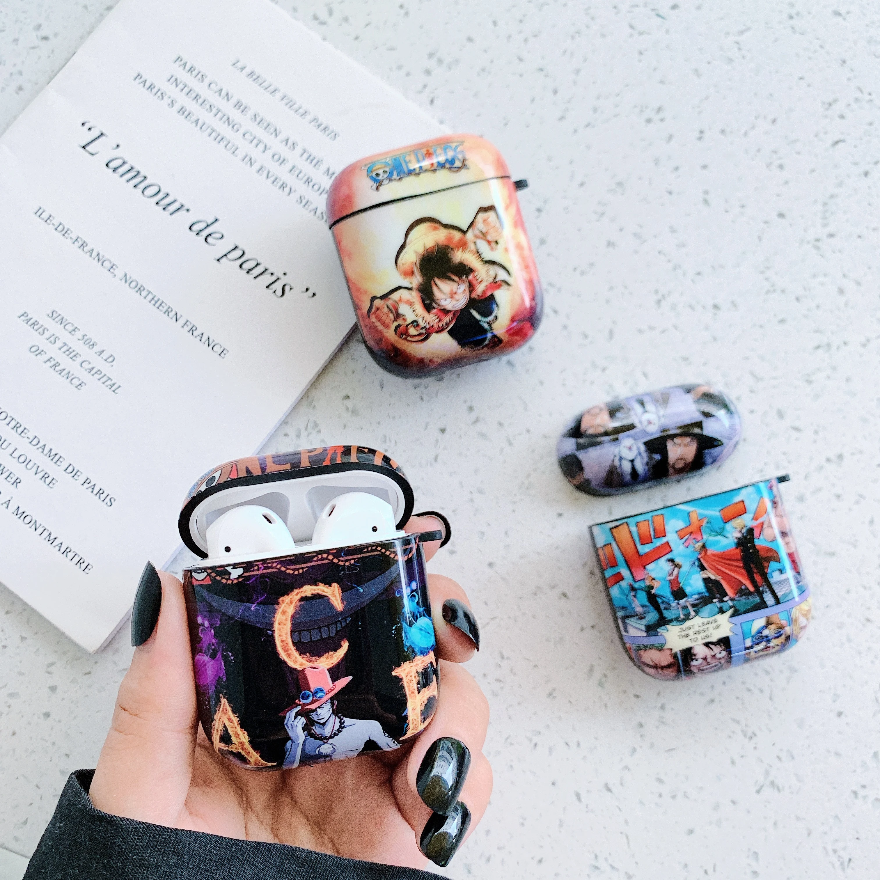 Для Apple Airpods 1/2 японский мультфильм one piece Roronoa Зоро, Луффи шаблон мягкий чехол для наушников s bluetooth защитный чехол
