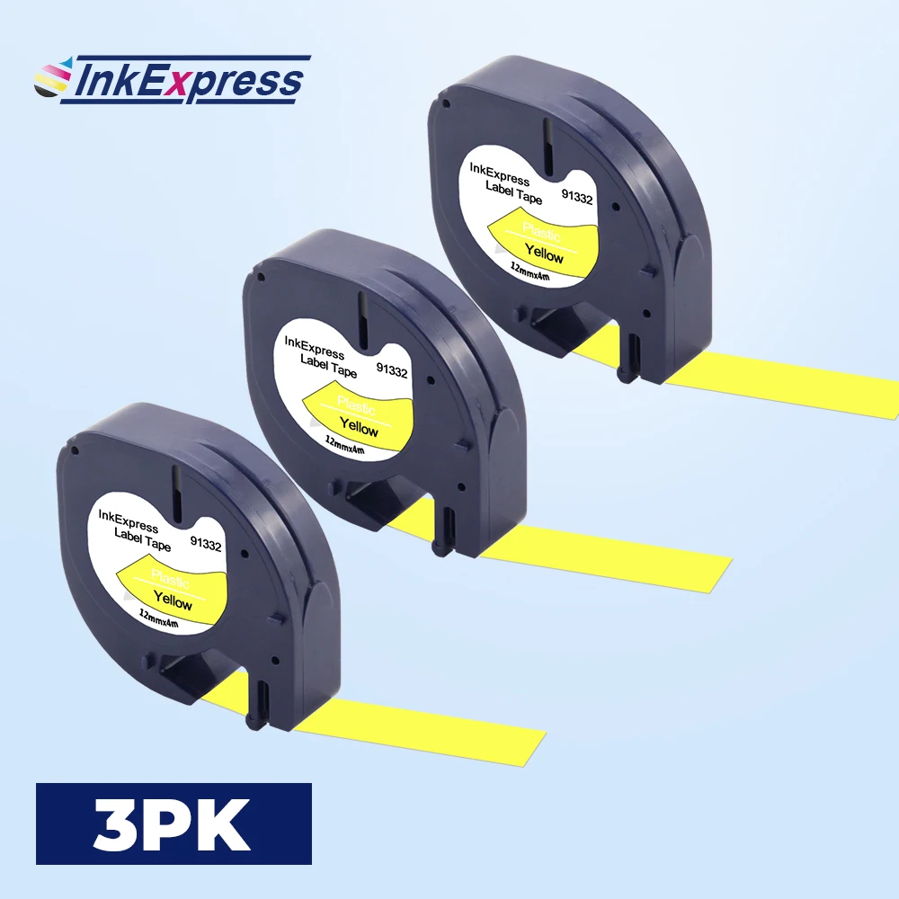 3PK 91202 этикетки для DYMO лента этикеток 91222 91332 принтера 12 мм LetraTag LT100H LT100T