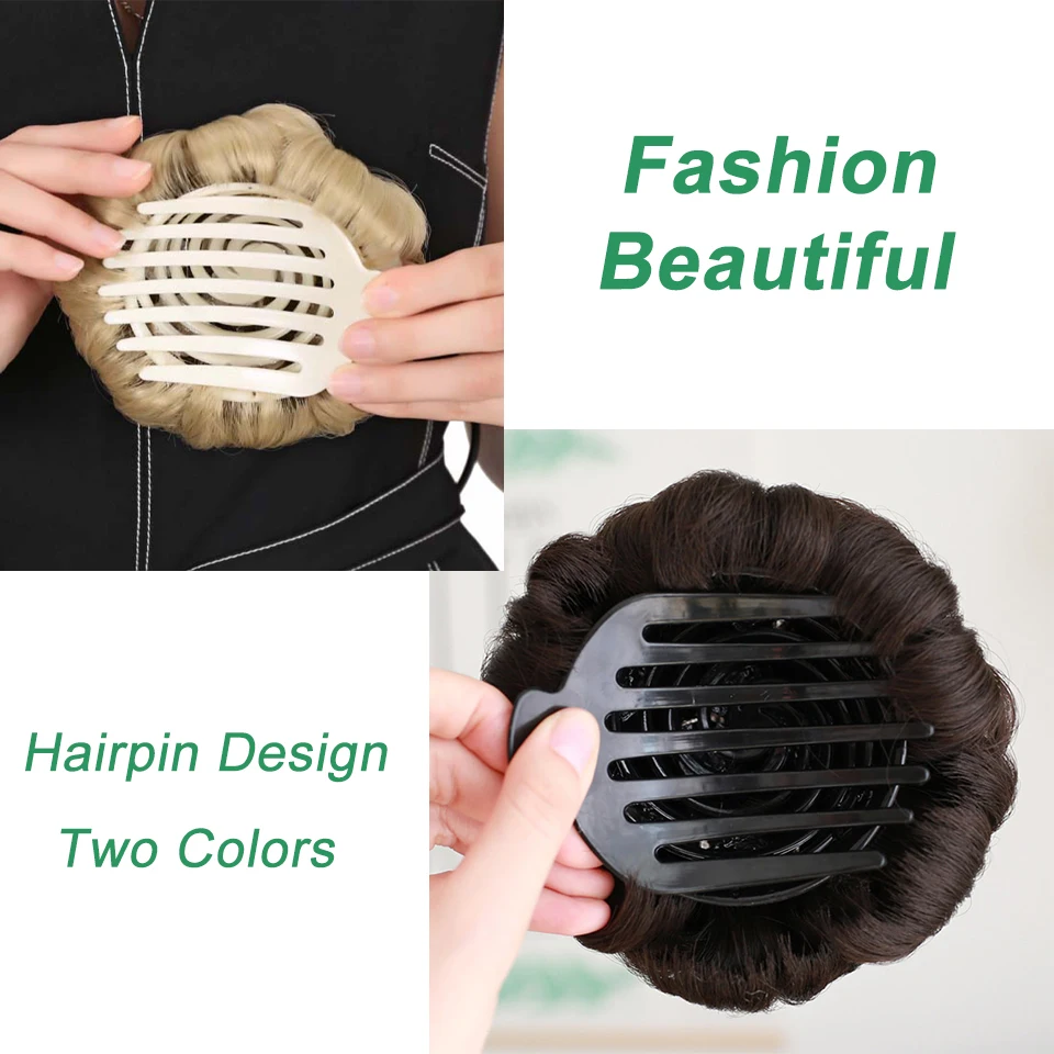 Синтетические волосы шиньон булочка шиньон для женщин 9 цветов Роликовый зажим в поддельные аксессуары для волос высокотемпературный волоконный головной убор