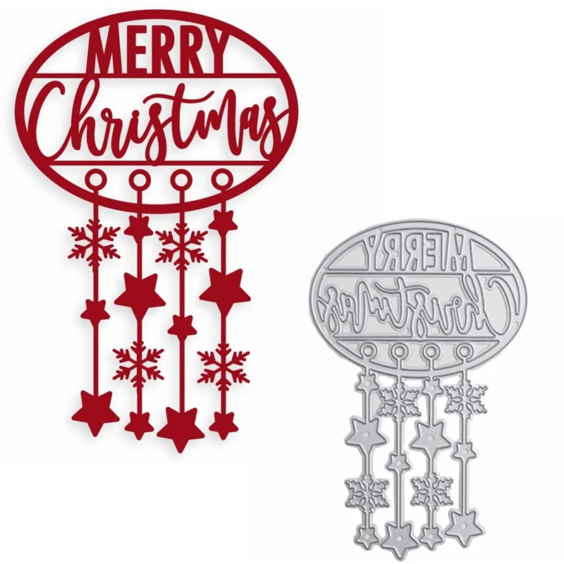 

Christmas Windbell Metal Cutting Dies Star&Snowflake Pendant Merry Christmas Die Cuts For Card Making DIY New 2019 Crafts Cards