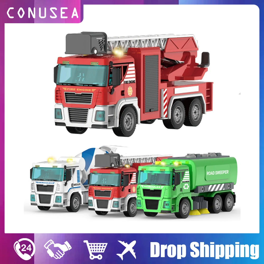 Fire Truck Kids Toy with Bright Flashing Lights Fire Engine Toy Trucks for Imaginative Play Construction Vehicle s Model toys