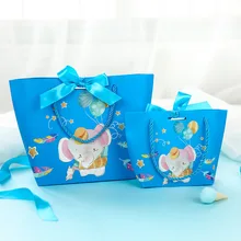 Детский душ День Рождения украшения дети бумажный пакет с ручками вечерние сувениры Подарочная коробка Упаковка мультяшный бумажный пакет на заказ 10 шт
