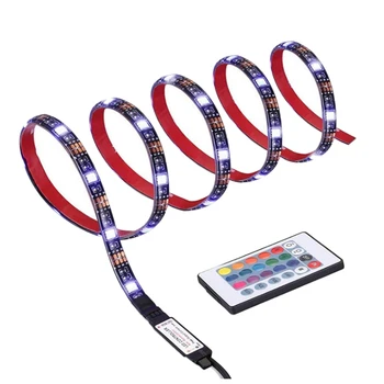 

Waterproof LED Light Strip 5050RGB Colorful TV Lighting 4 Meter Flexible 24-Key Remote Control DIY Indoor Decorations