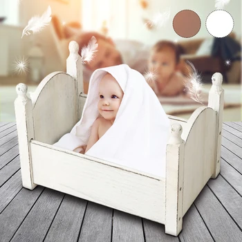 

Children's photography Props Small Bed for Newborn Basket Sofa Crib Wooden Baby Photo Studio Photography Bed Boys Girls Gift