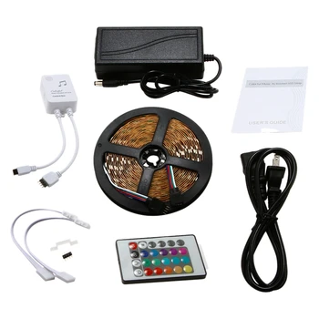 

Sound Sensor LED Lights with Super Bright 5 Meters 300 Lights Are Not Waterproof with Smart Remote Control(EU Plug)