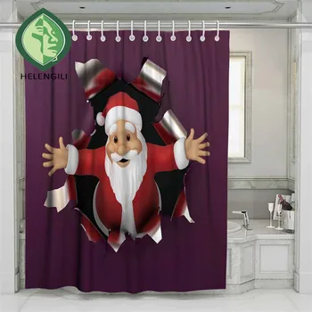 

3D Christmas Beach Shower Curtain Bathroom Waterproof Polyester Printing Curtains for Bathroom Shower