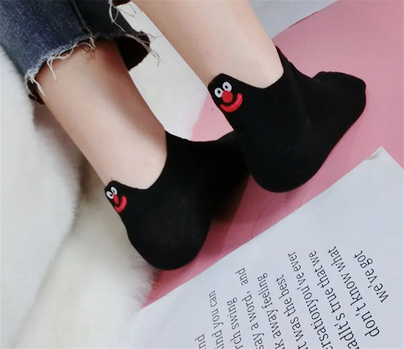 Модные женские носки, 5 пар забавные Женские носочки в стиле Харадзюку, короткие носки SQ01