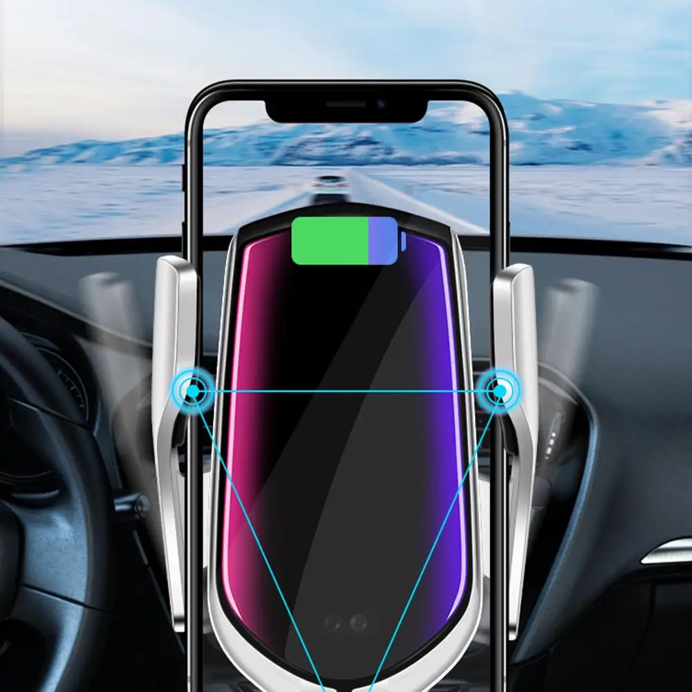 

Magic Automatic Clamping Wireless car fast charger for Samsung Galaxy with ventilation bracket car charger for iphone smartphone