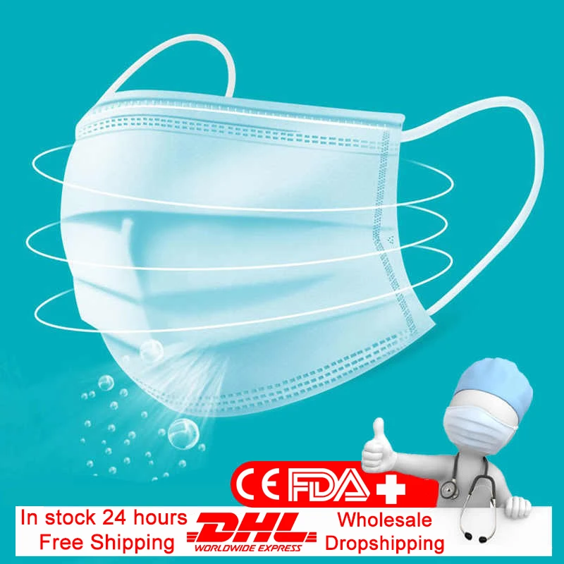 

DHL Free Shipping Face Masks Mouth 3ply Protection Anti Dust Masks Disposable Filter Anti Pollution Mask Health Breathing Fabric