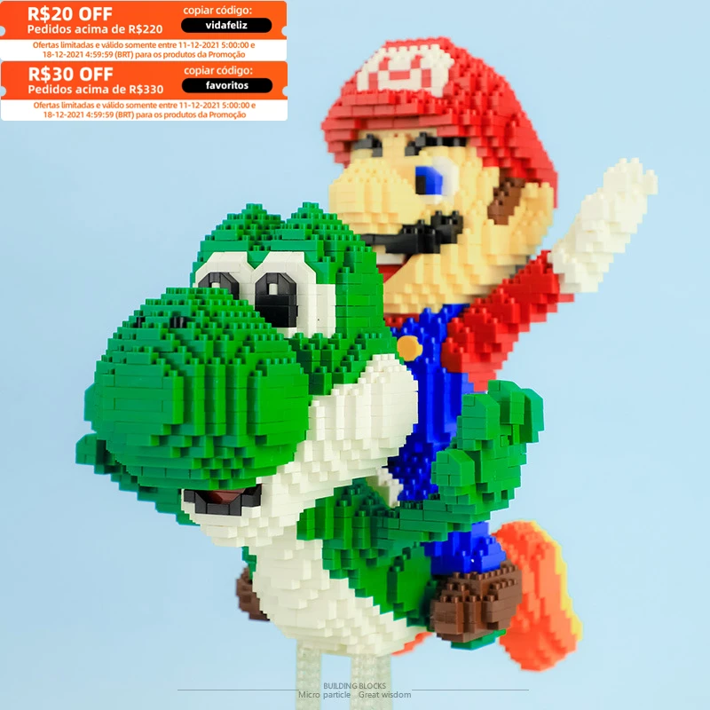 DIY супер летающие Ma Bros стартовые мини кирпичи Yoshi Мультяшные Аниме фигурки модели