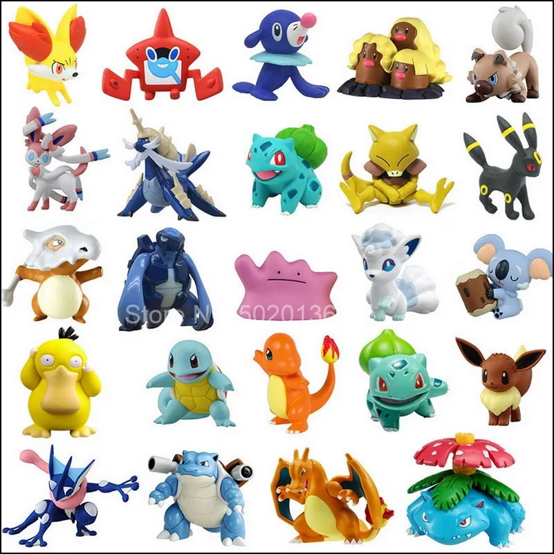 Tomy pokemon 4-6cm charmander popplio litten pikachu rowlet treecko eevee fennekin greninja anime figura de ação bonecas brinquedo