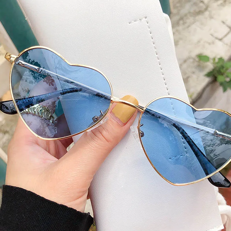 best sunglasses for women Elbru Metal Retro Heart Shape Frame Multicolor Sunglasses Sandy Beach Travel Outdoors Sunshade Polarized Sunglasses UV400 round sunglasses