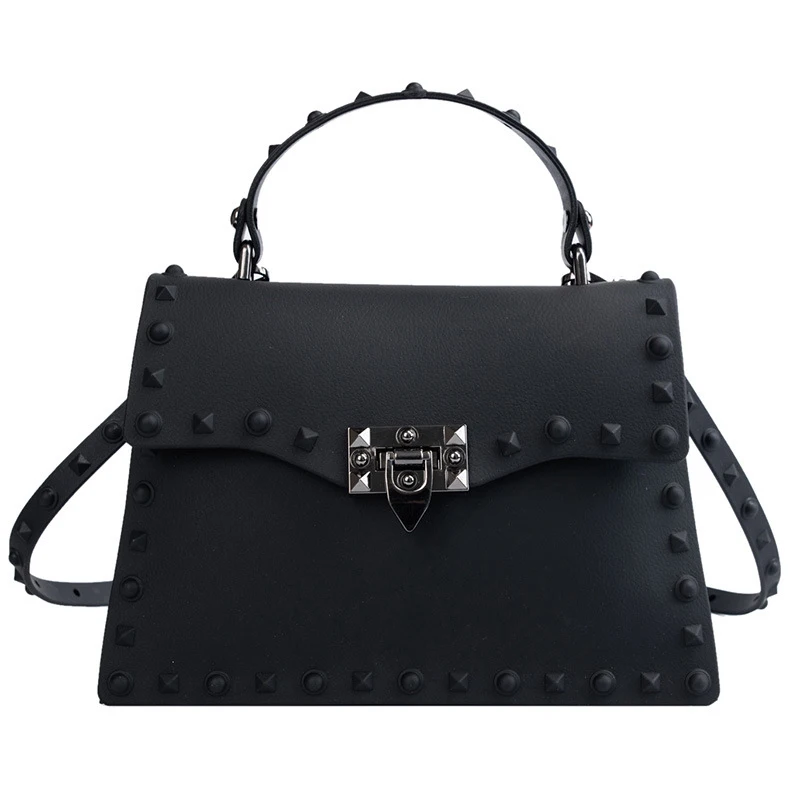 

Luxury Women Messenger Bags Handbags Fashion Ladies Rivet Bags Designer PVC Jelly Bag Shoulder Bag Female PU Leather Handbags